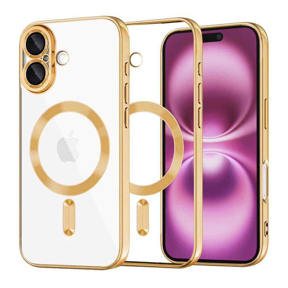 Techsuit Luxury Crystal MagSafe pro iPhone 16 Plus zlatý - náhled 1