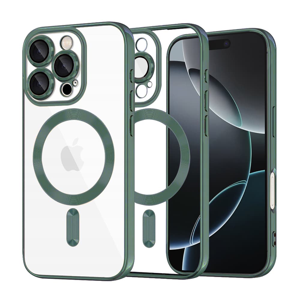 Techsuit Luxury Crystal MagSafe pro iPhone 16 Pro v tmavě zelené - náhled 1