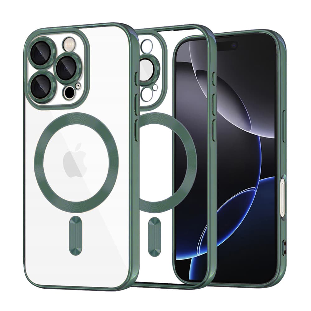 Techsuit Luxury Crystal MagSafe pro iPhone 16 Pro Max v tmavě zelené - náhled 1