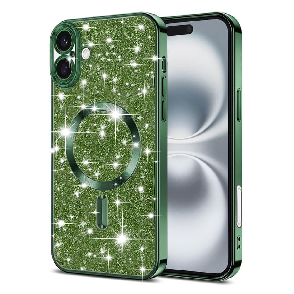 Techsuit Luxury Glitter MagSafe pro iPhone 16 Plus v tmavě zelené - náhled 1