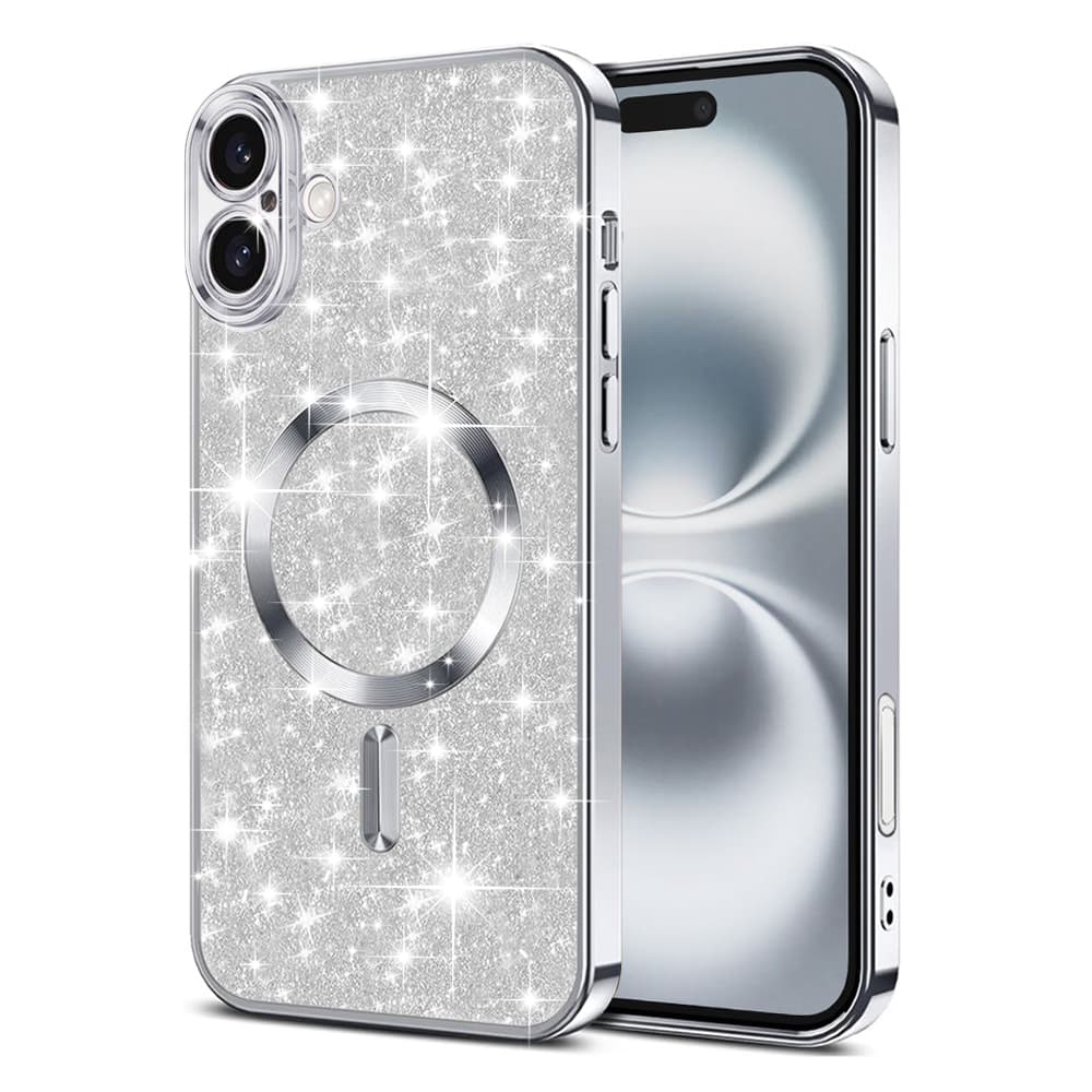 Techsuit Luxury Glitter MagSafe pro iPhone 16 Plus stříbrný - náhled 1