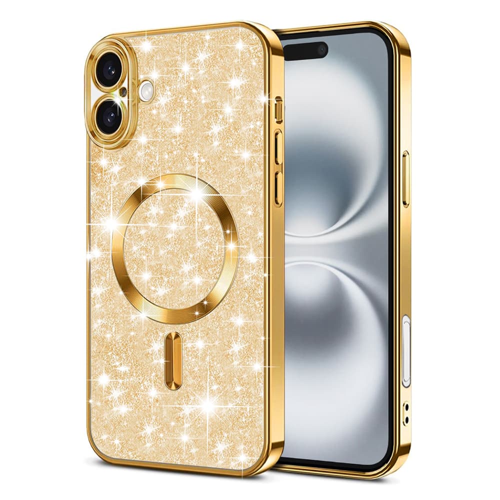 Techsuit Luxury Glitter MagSafe pro iPhone 16 Plus zlatý - náhled 1
