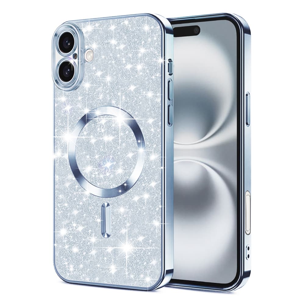 Techsuit Luxury Glitter MagSafe pro iPhone 16 Plus světle modrá - náhled 1