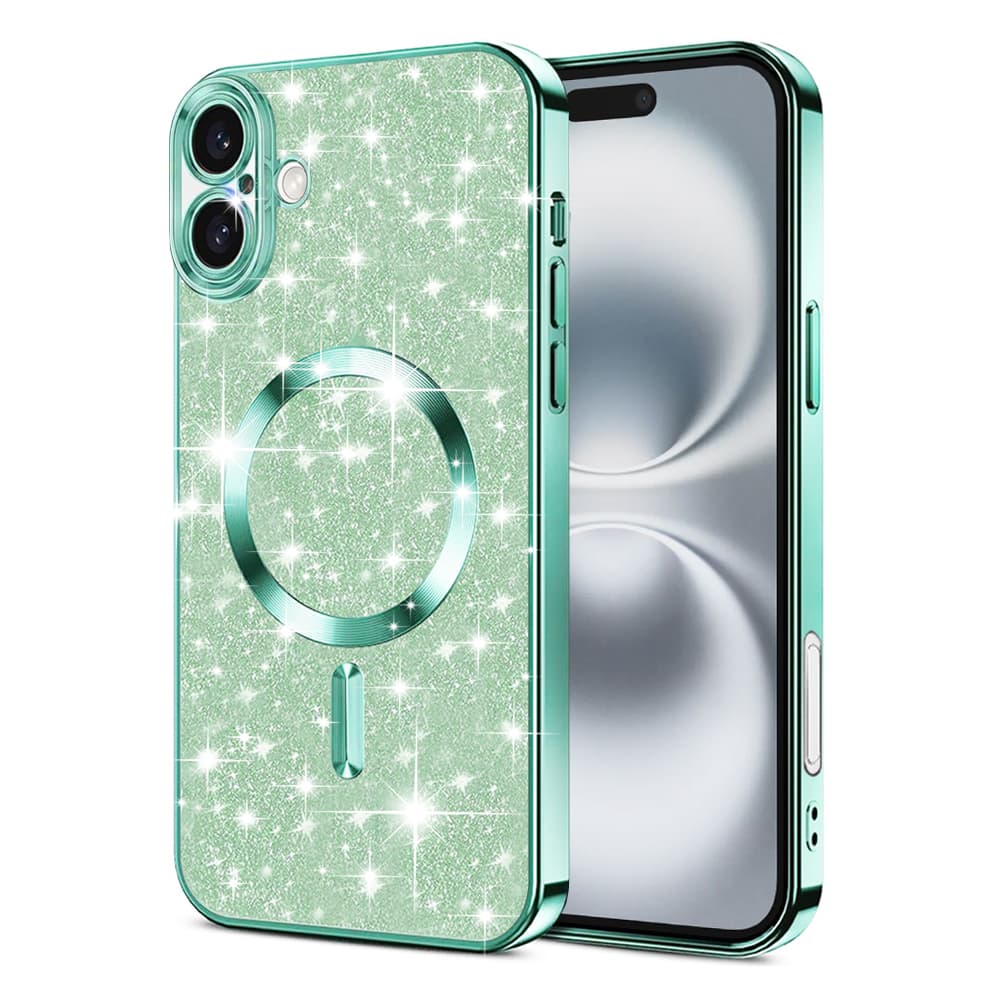 Techsuit Luxury Glitter MagSafe pro iPhone 16 Plus světle zelená - náhled 1