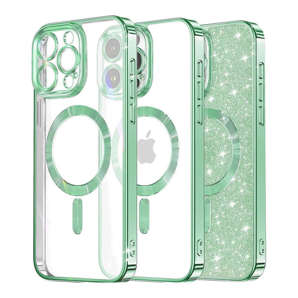 Techsuit Luxury Glitter MagSafe pro iPhone 16 Pro světle zelená - náhled 1