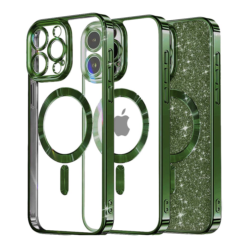 Techsuit Luxury Glitter MagSafe pro iPhone 16 Pro Max v tmavě zelené - náhled 1