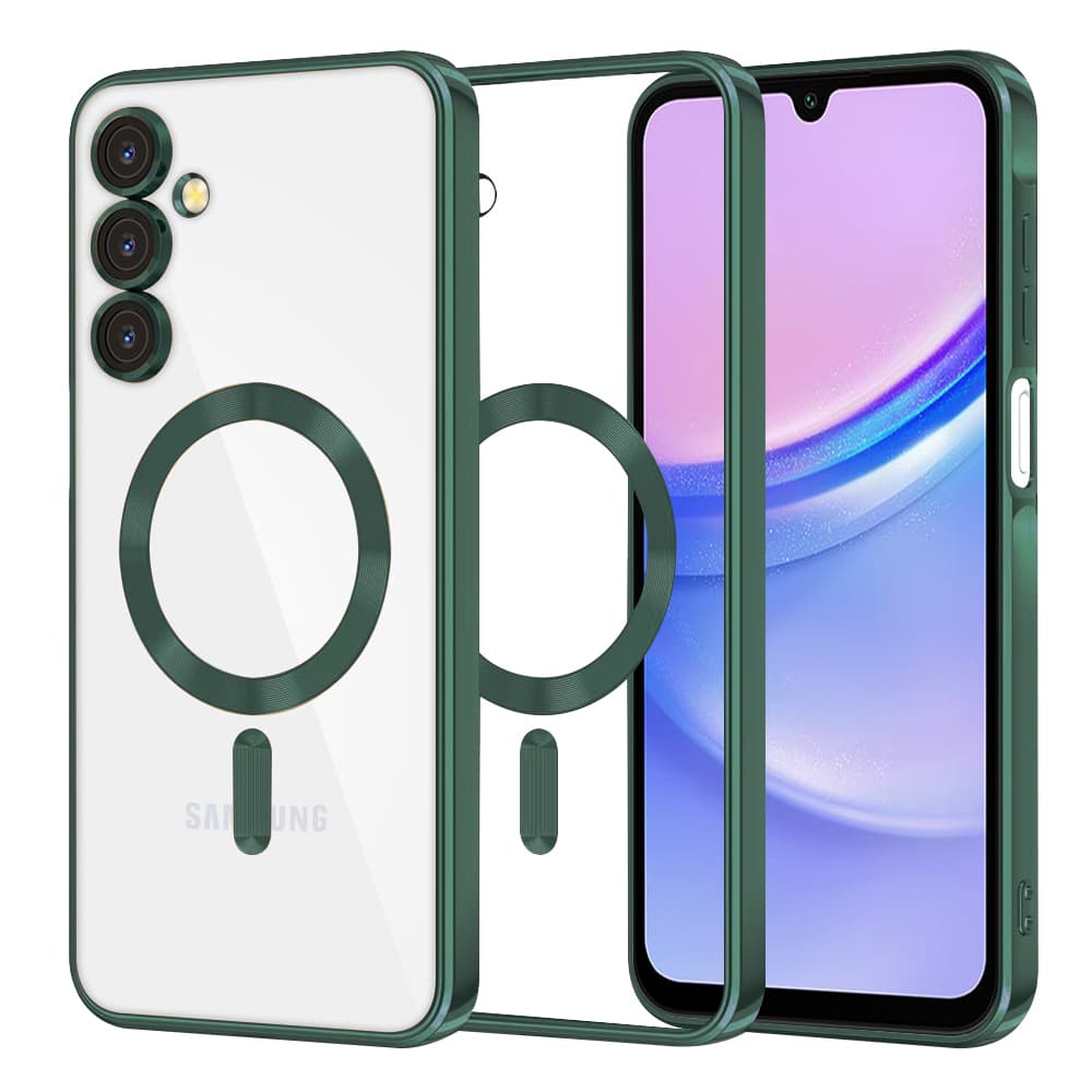 Techsuit Luxury Crystal MagSafe pro Samsung Galaxy A15 4G / A15 5G tmavě zelená - náhled 1