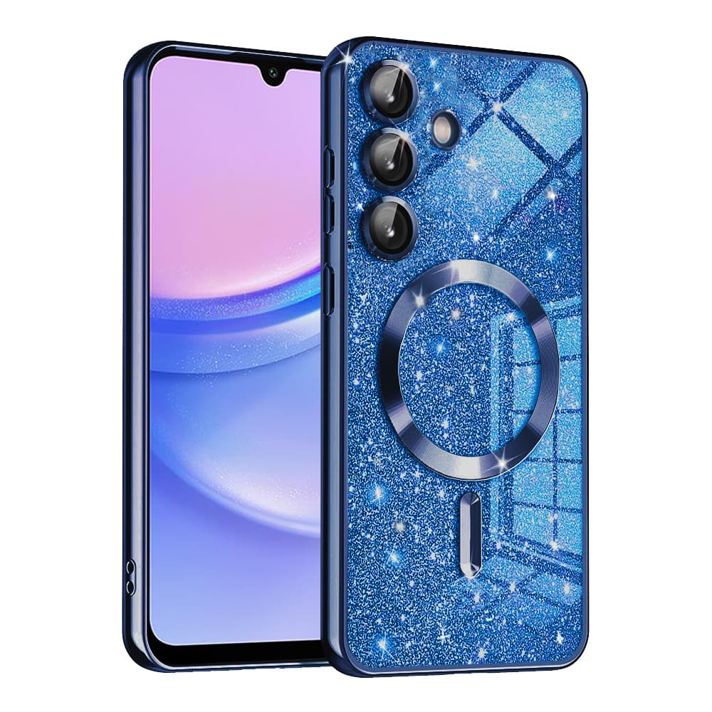 Techsuit Luxury Glitter MagSafe pro Samsung Galaxy A15 4G / A15 5G tmavě modrá - náhled 1