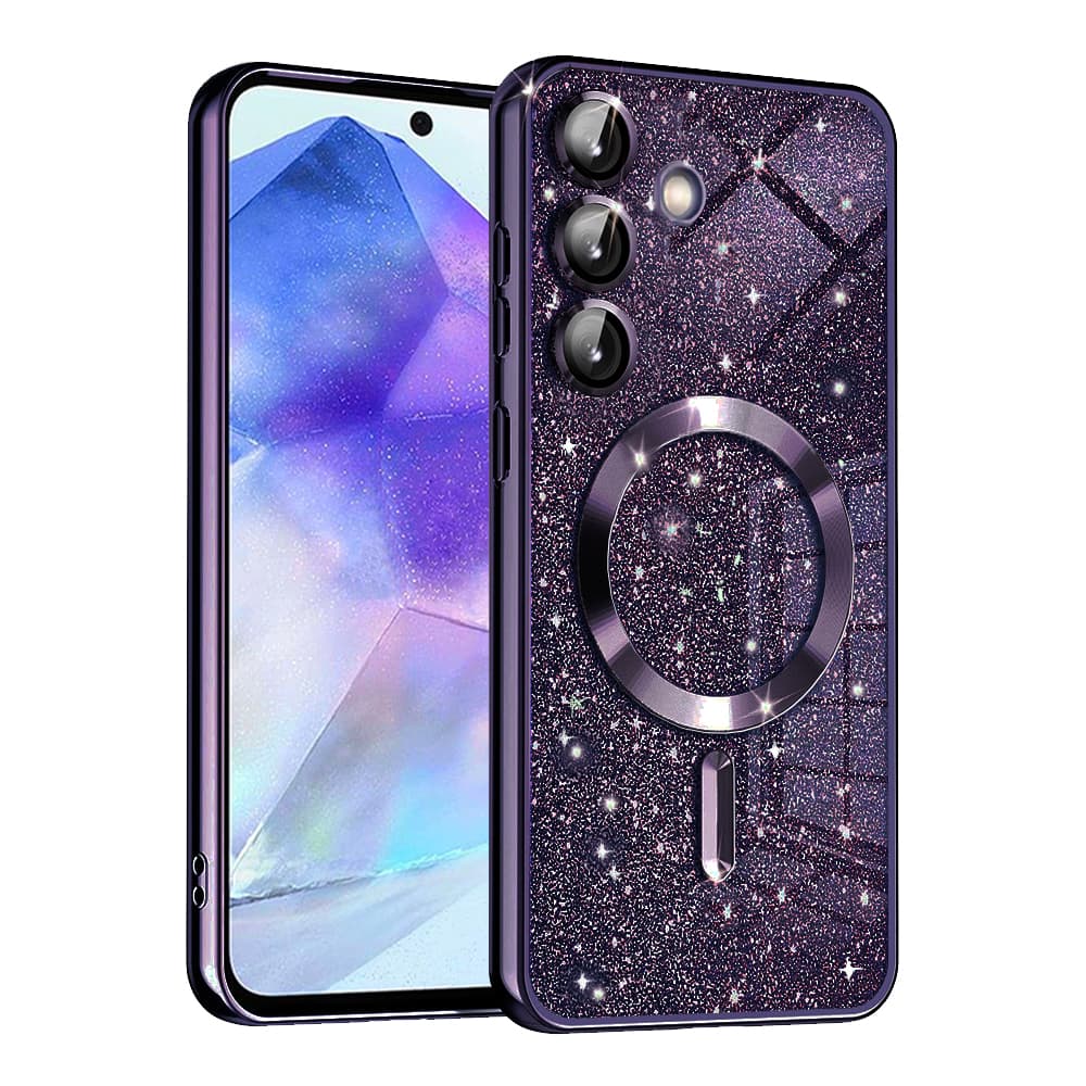 Techsuit Luxury Glitter MagSafe pro Samsung Galaxy A55 5G v tmavě fialové - náhled 1