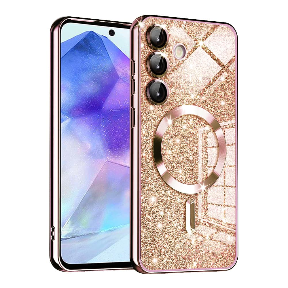 Techsuit Luxury Glitter MagSafe pro Samsung Galaxy A55 5G růžově zlatá - náhled 1