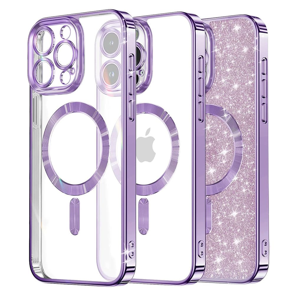 Techsuit Luxury Glitter MagSafe pro iPhone 16 Pro světle fialová - náhled 1