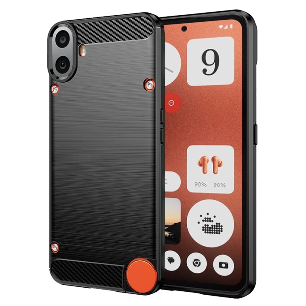 Telefon Nothing CMF Phone 1 černý silikonový obal Techsuit Carbon - náhled 1