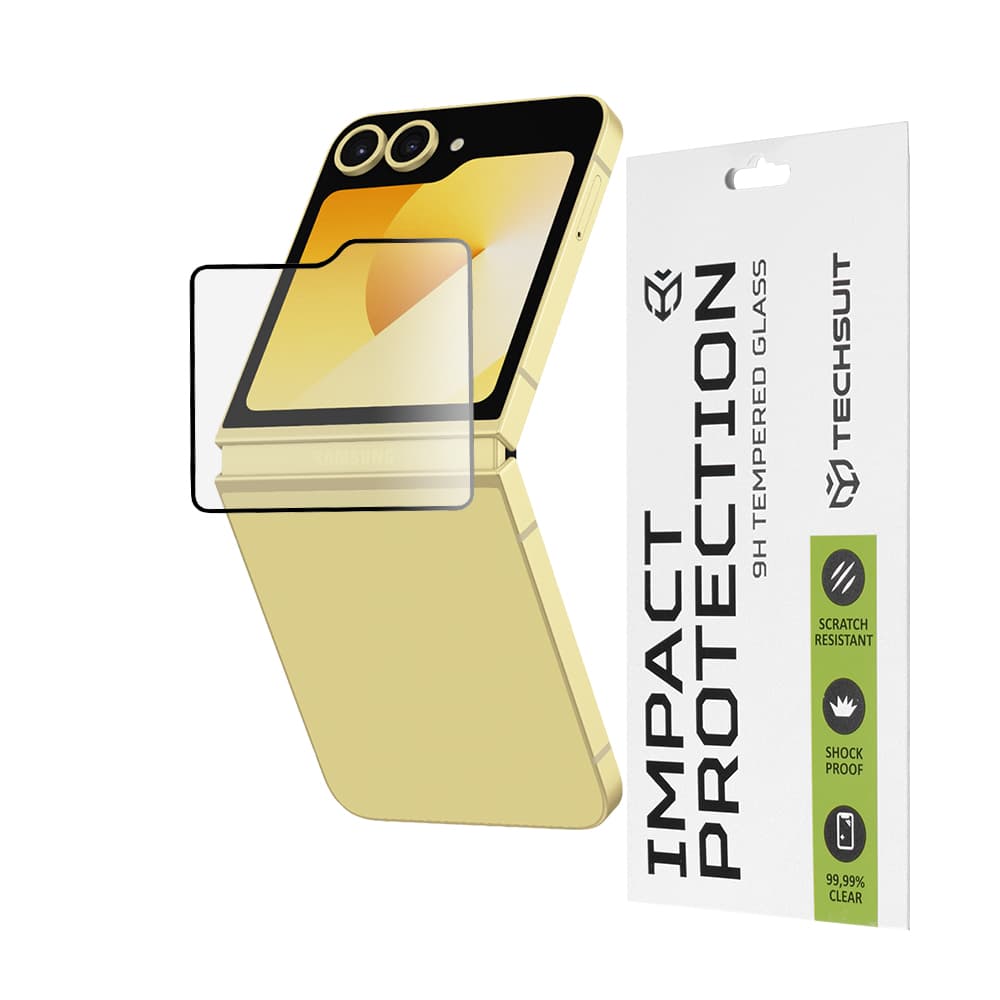 Ochranné sklo Techsuit 111D na vnější displej Samsung Galaxy Z Flip6/Flip7 FE černé - náhled 1