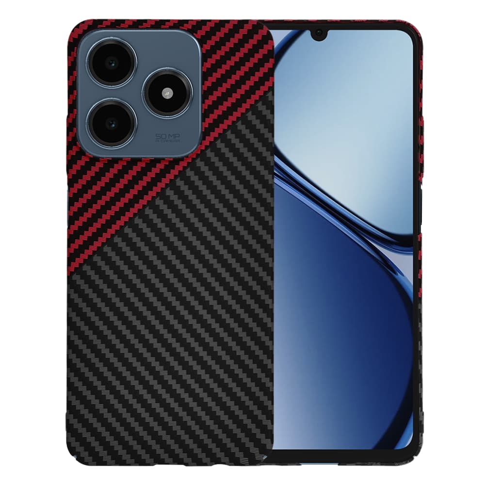 Pouzdro Techsuit Carbonite FiberShell pro Realme C61 C63 červený Vortex - náhled 1