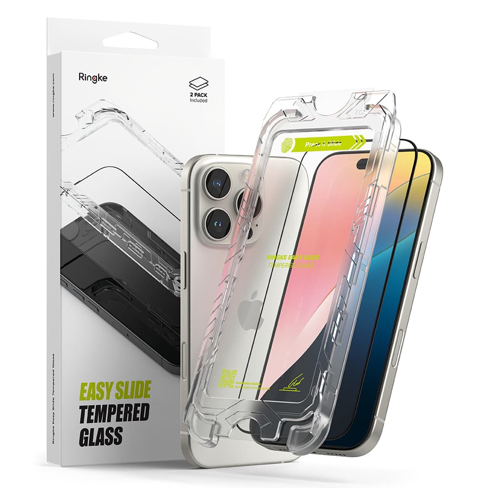 Ringke Easy Slide tvrzené sklo (2 kusy) iPhone 16 Pro Max černá - náhled 1