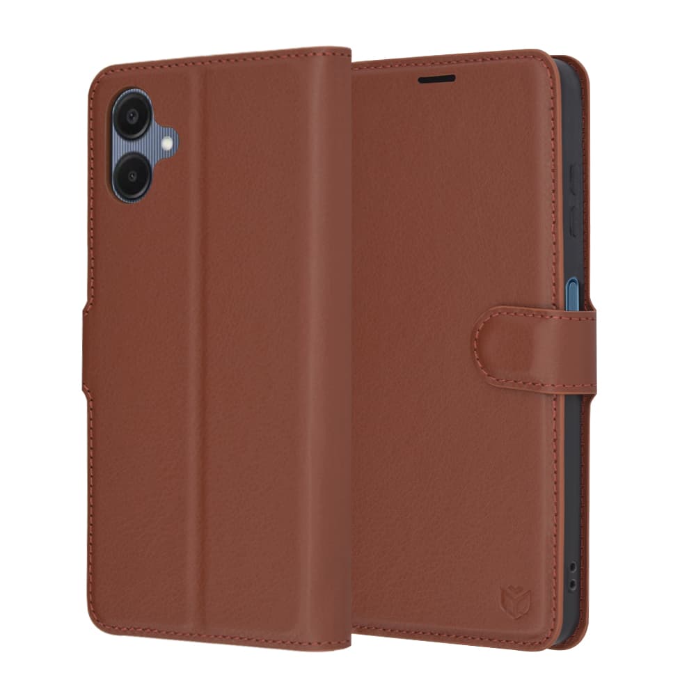 Pouzdro Techsuit Leather Folio pro Samsung Galaxy A06 hnědé - náhled 1