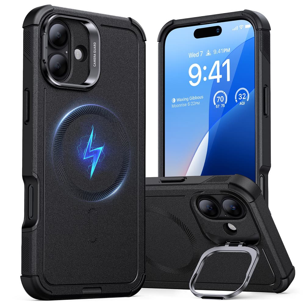 Pouzdro ESR Cyber Armor Kickstand pro iPhone 16 Plus černé - náhled 1
