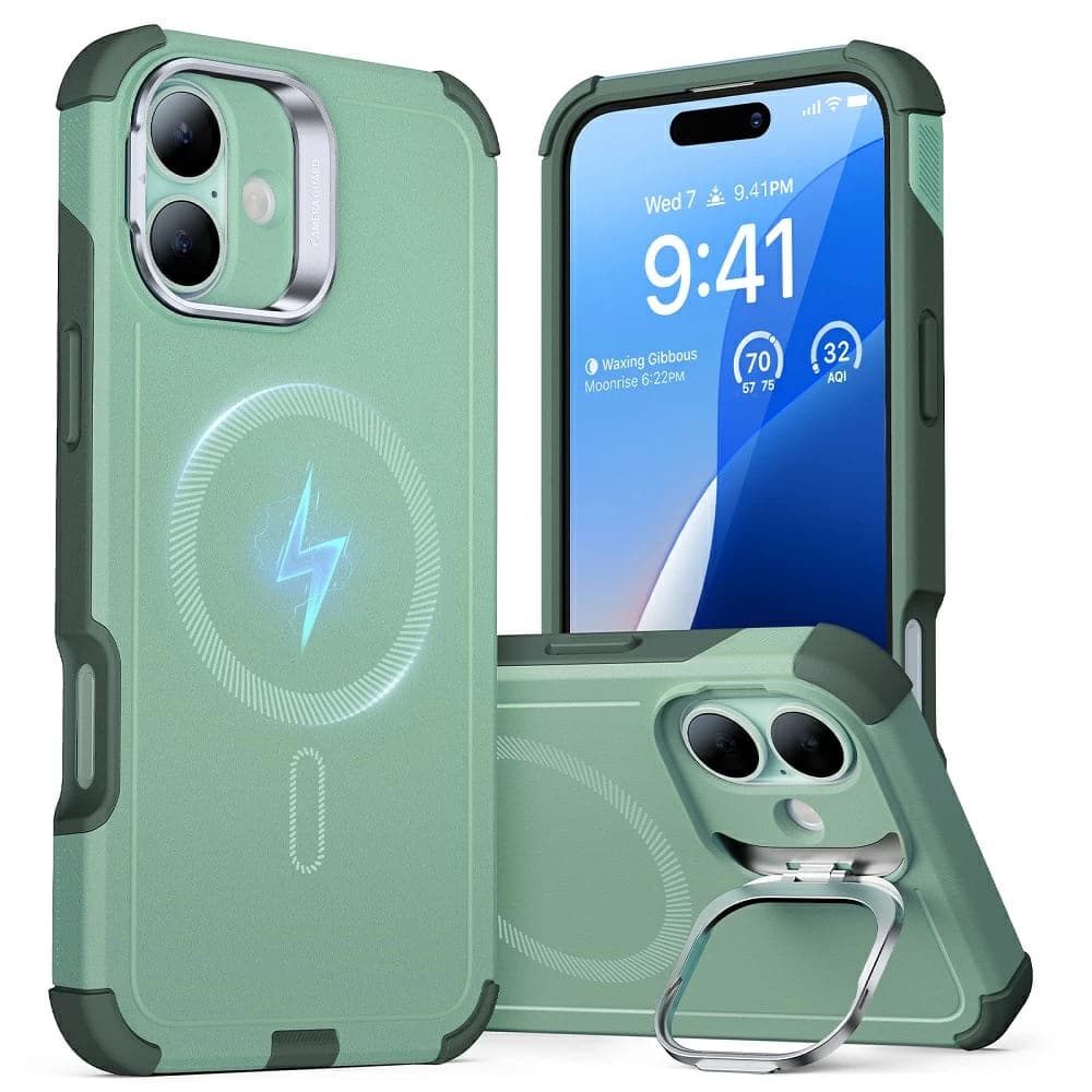 ESR Cyber Armor Kickstand pro iPhone 16 zelený - náhled 1