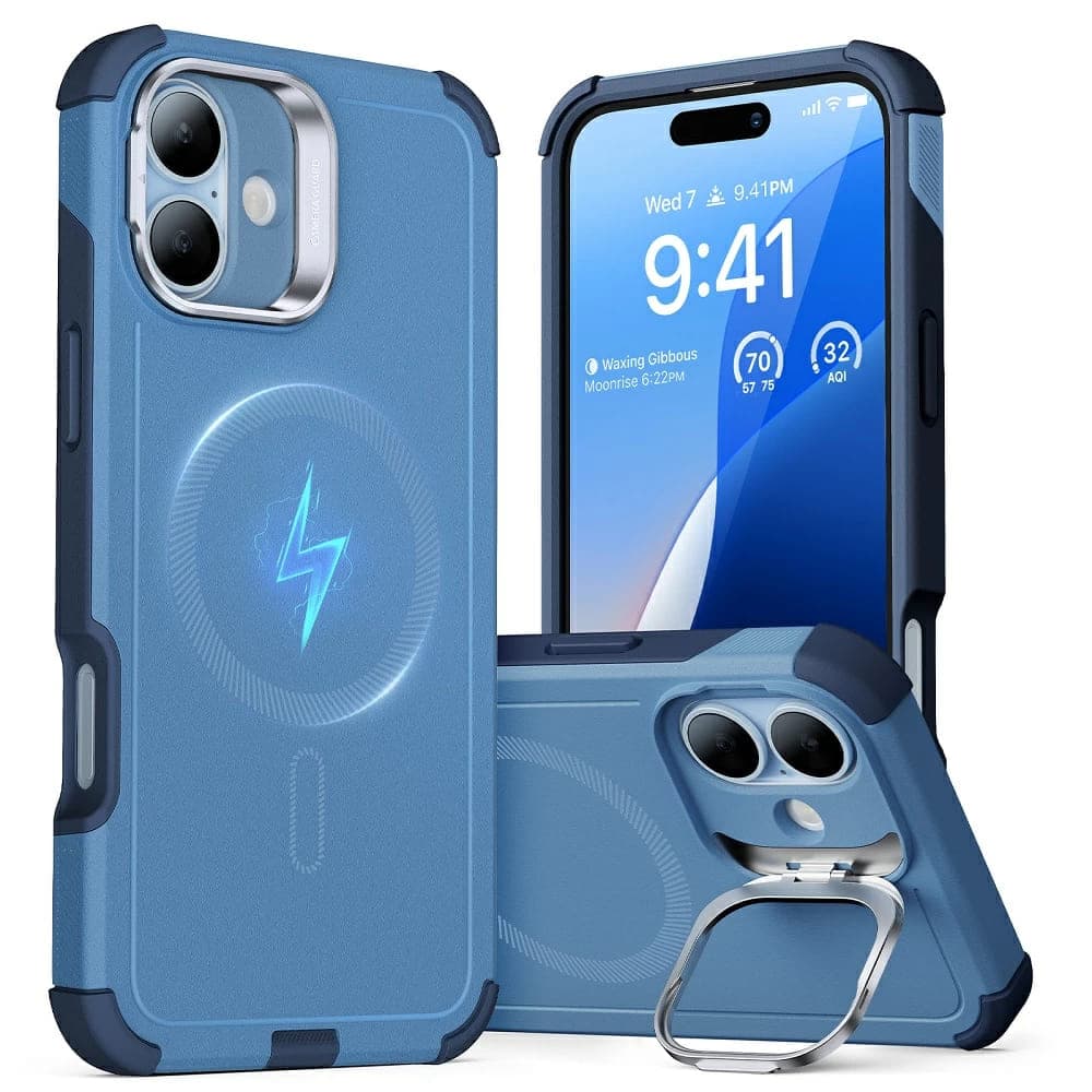 ESR Cyber Armor Kickstand pro iPhone 16 modrá - náhled 1