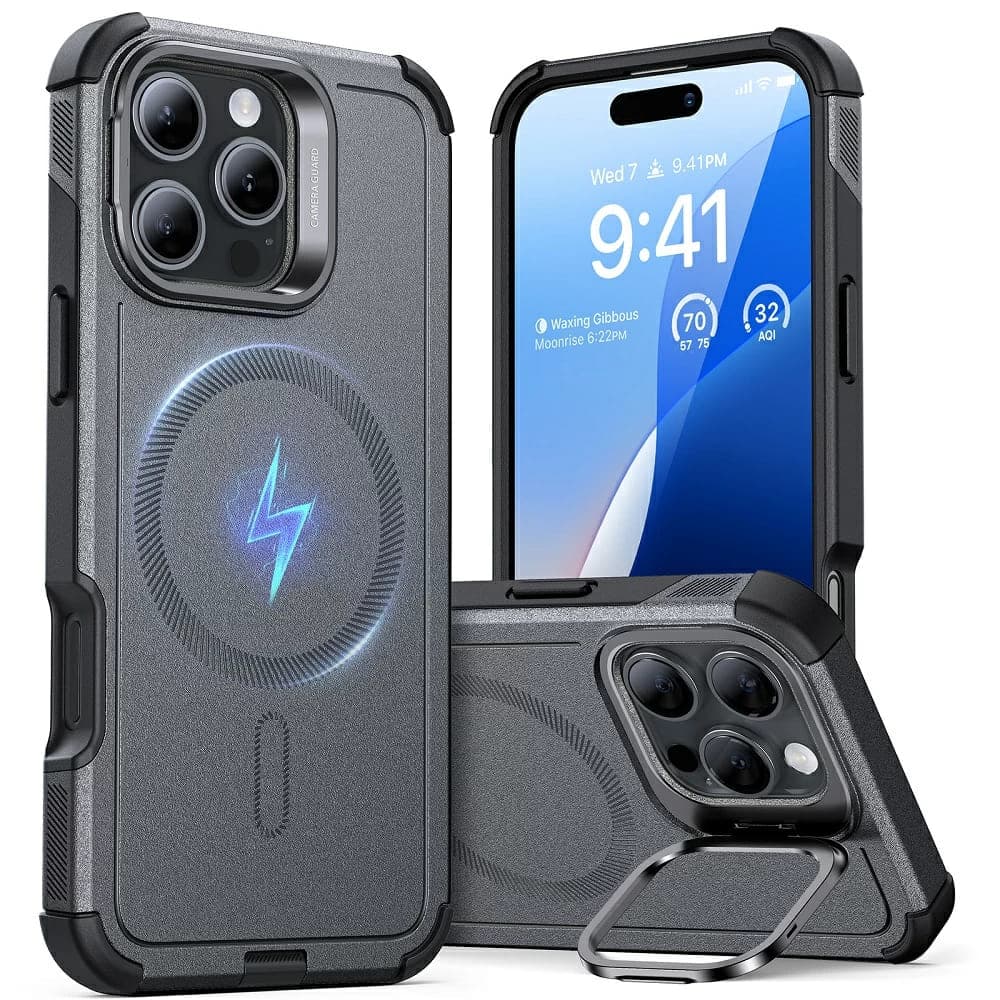ESR Cyber Armor Kickstand pro iPhone 16 Pro šedý - náhled 1