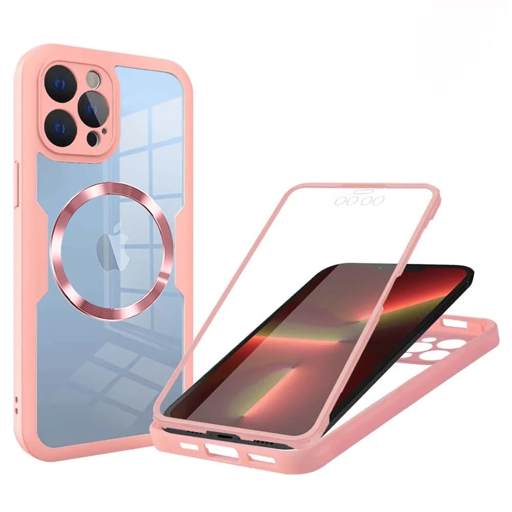 Techsuit ColorVerse 360 MagSafe Series Ochranné sklo iPhone 13 Pro Růžová - náhled 1