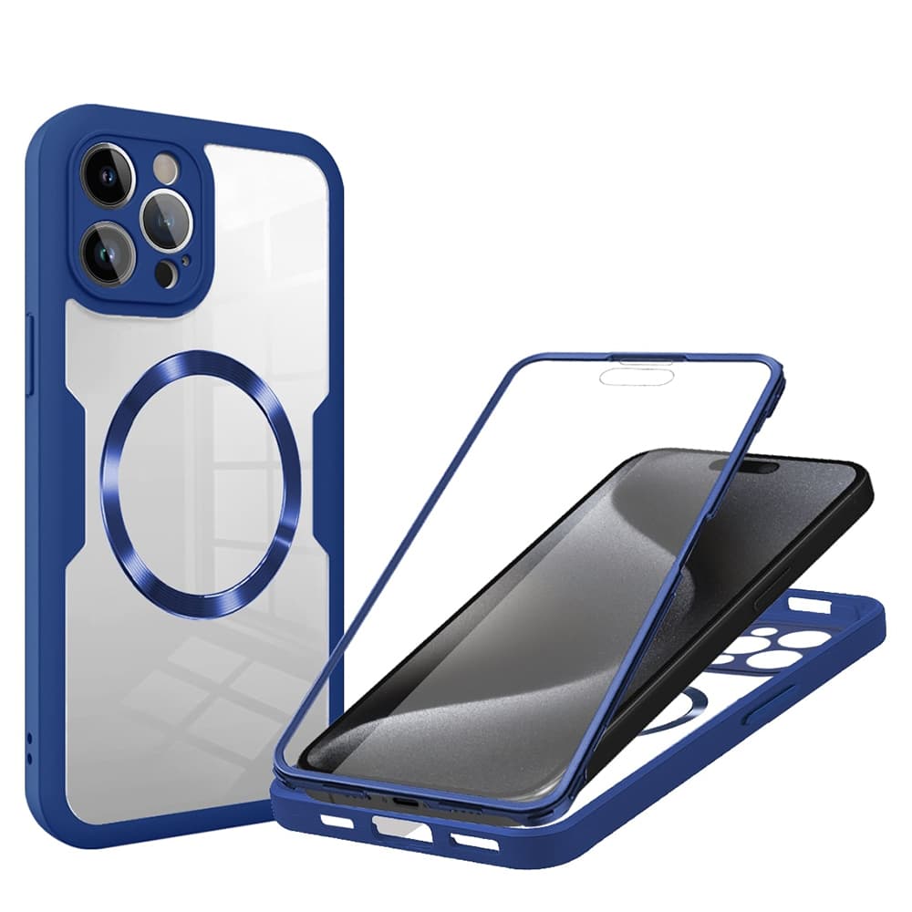 Techsuit ColorVerse 360 MagSafe Series Ochranné sklo iPhone 15 Pro Max Modrá - náhled 1
