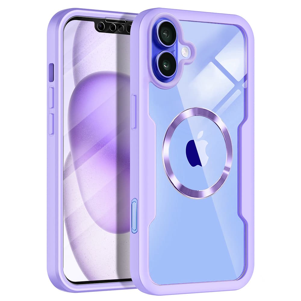 Techsuit ColorVerse 360 MagSafe Series + Ochranné sklo iPhone 16 Fialová - náhled 1