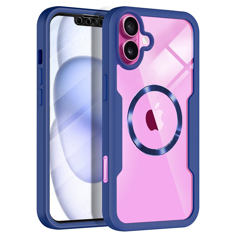 Techsuit ColorVerse 360 MagSafe Series + Ochranné sklo iPhone 16 Plus modrá - náhled 1