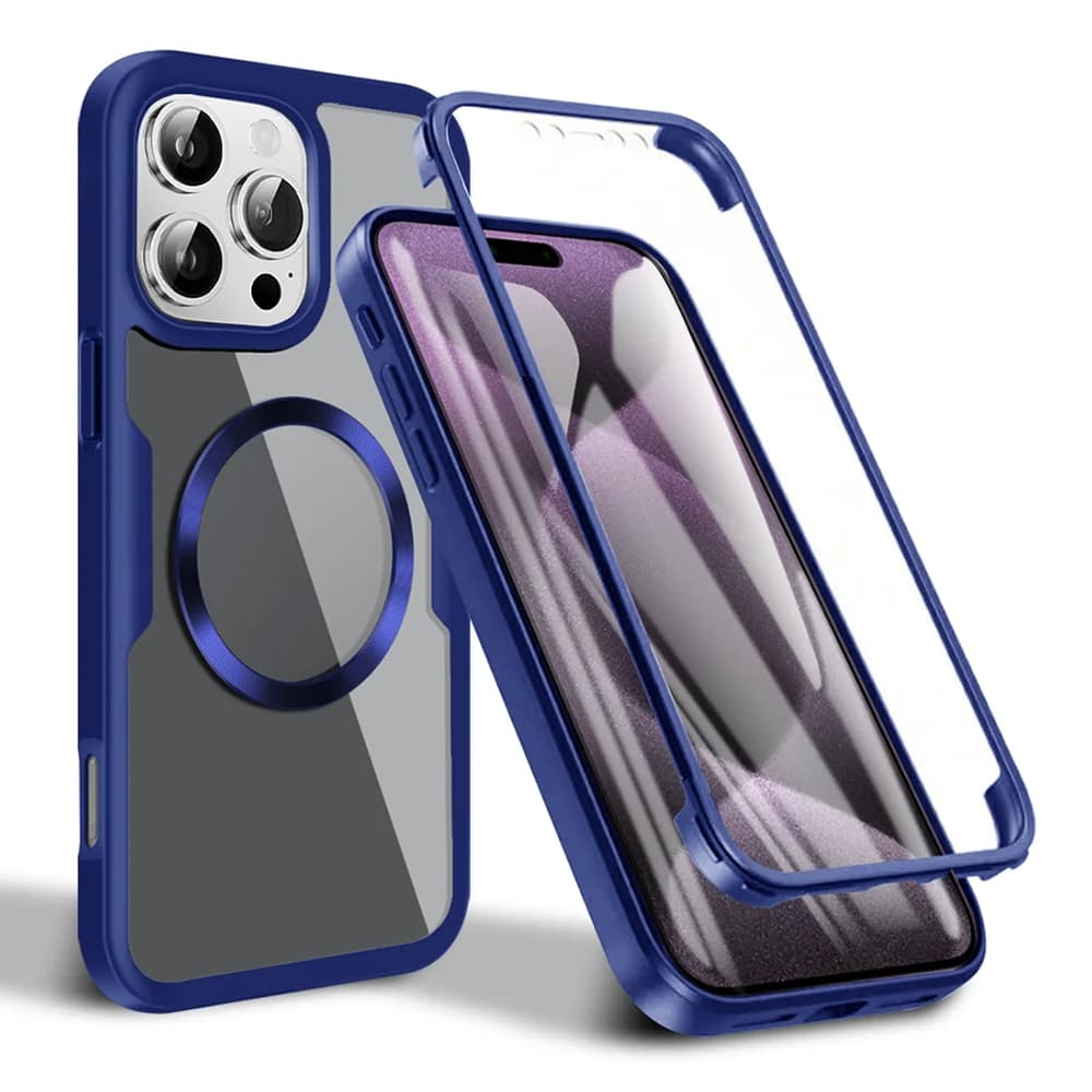 Techsuit ColorVerse 360 MagSafe Series + Ochranné sklo iPhone 16 Pro Max Modrá - náhled 1