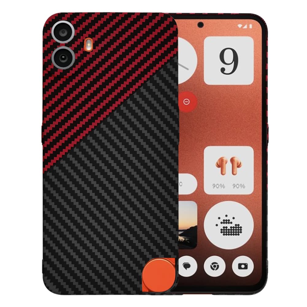 Telefon Nothing CMF Phone 1 Techsuit Carbonite FiberShell červený Vortex - náhled 1