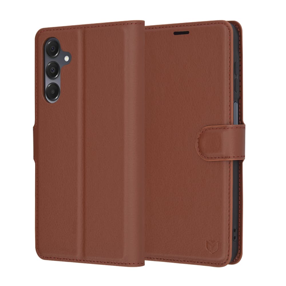 Pouzdro Techsuit kožené pro Samsung Galaxy A16 4G A16 5G hnědé - náhled 1