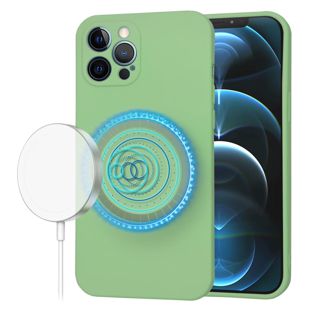 Techsuit SoftFlex MagSafe pro iPhone 12 Pro Max mátově zelená - náhled 1