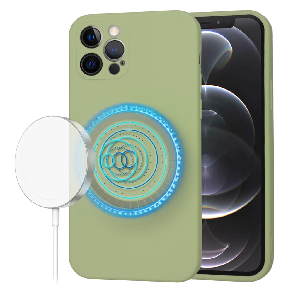 Techsuit SoftFlex MagSafe pro iPhone 12 Pro v barvě matcha - náhled 1