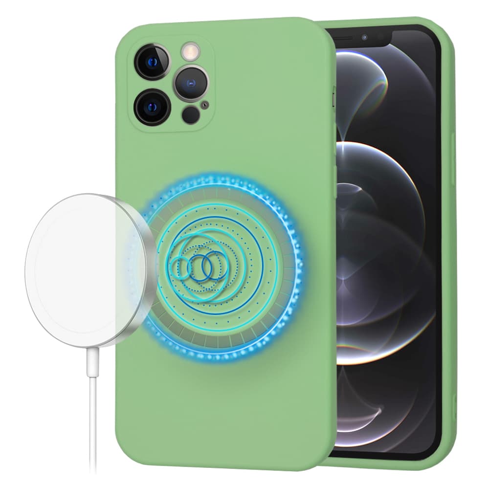 Techsuit SoftFlex MagSafe pro iPhone 12 Pro mátově zelená - náhled 1