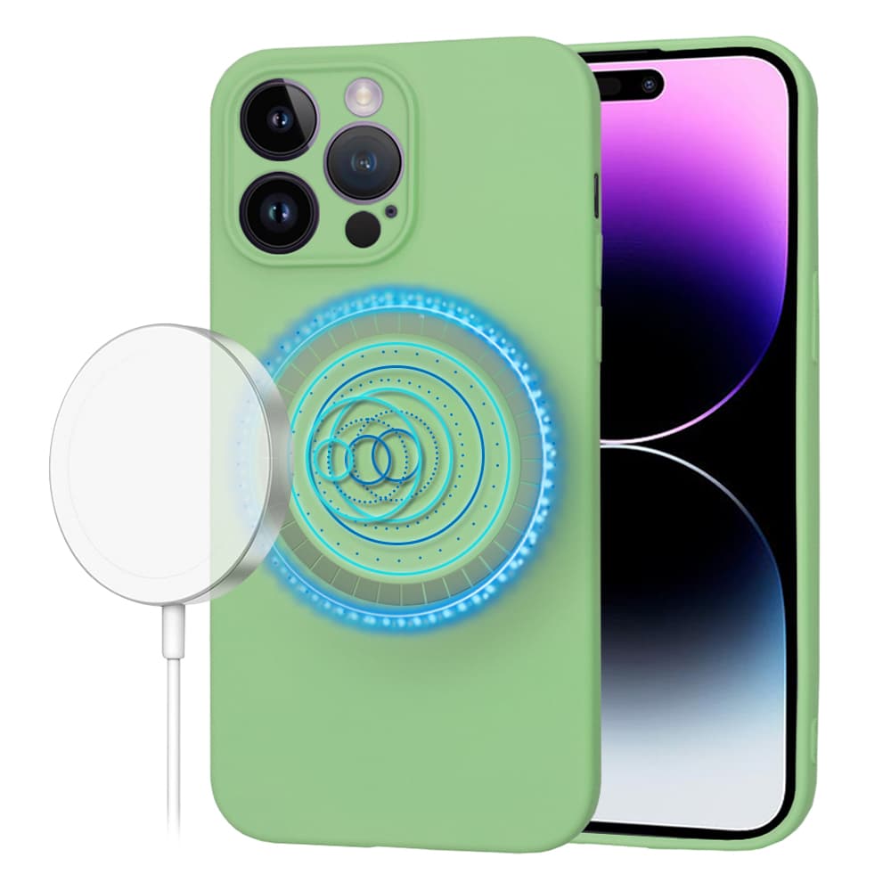 Techsuit SoftFlex MagSafe pro iPhone 14 Pro Max mátově zelený - náhled 1