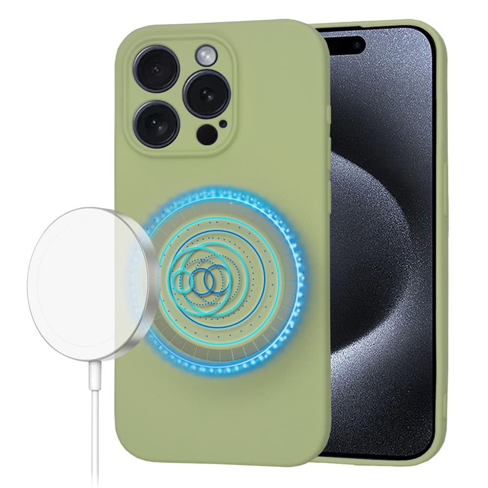 Techsuit SoftFlex MagSafe pro iPhone 15 Pro v barvě matcha - náhled 1