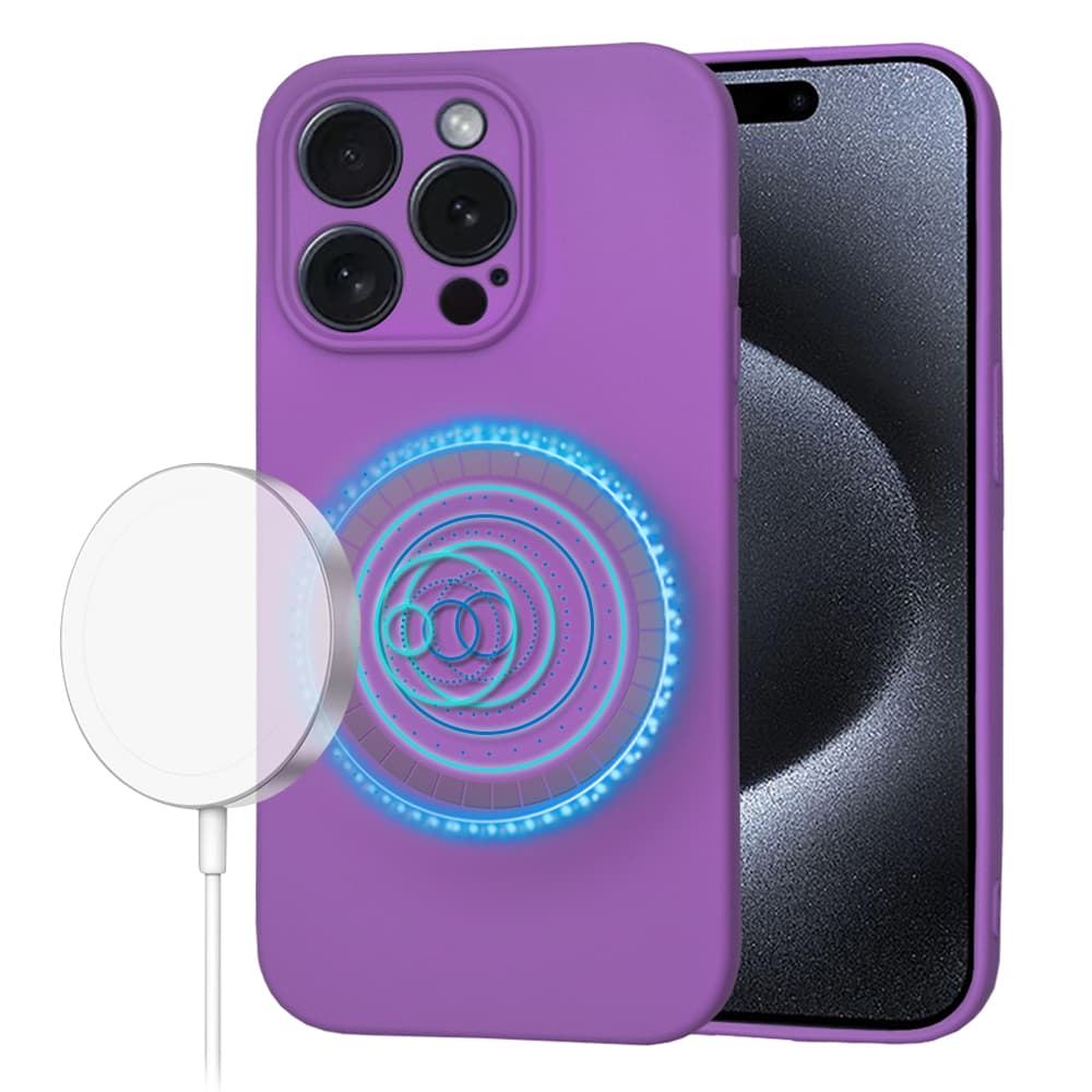 Techsuit SoftFlex MagSafe pro iPhone 15 Pro fialová - náhled 1
