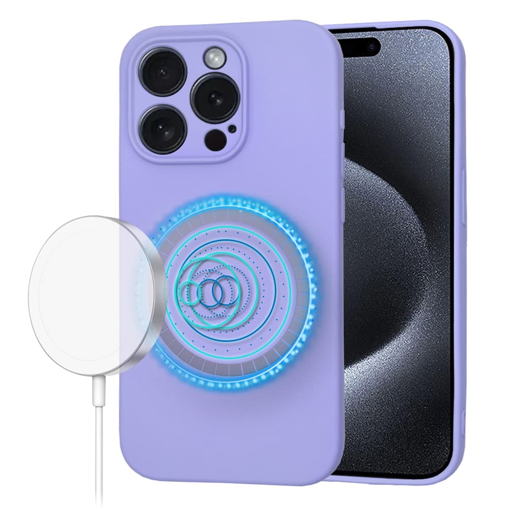 Techsuit SoftFlex MagSafe pro iPhone 15 Pro světle fialová - náhled 1