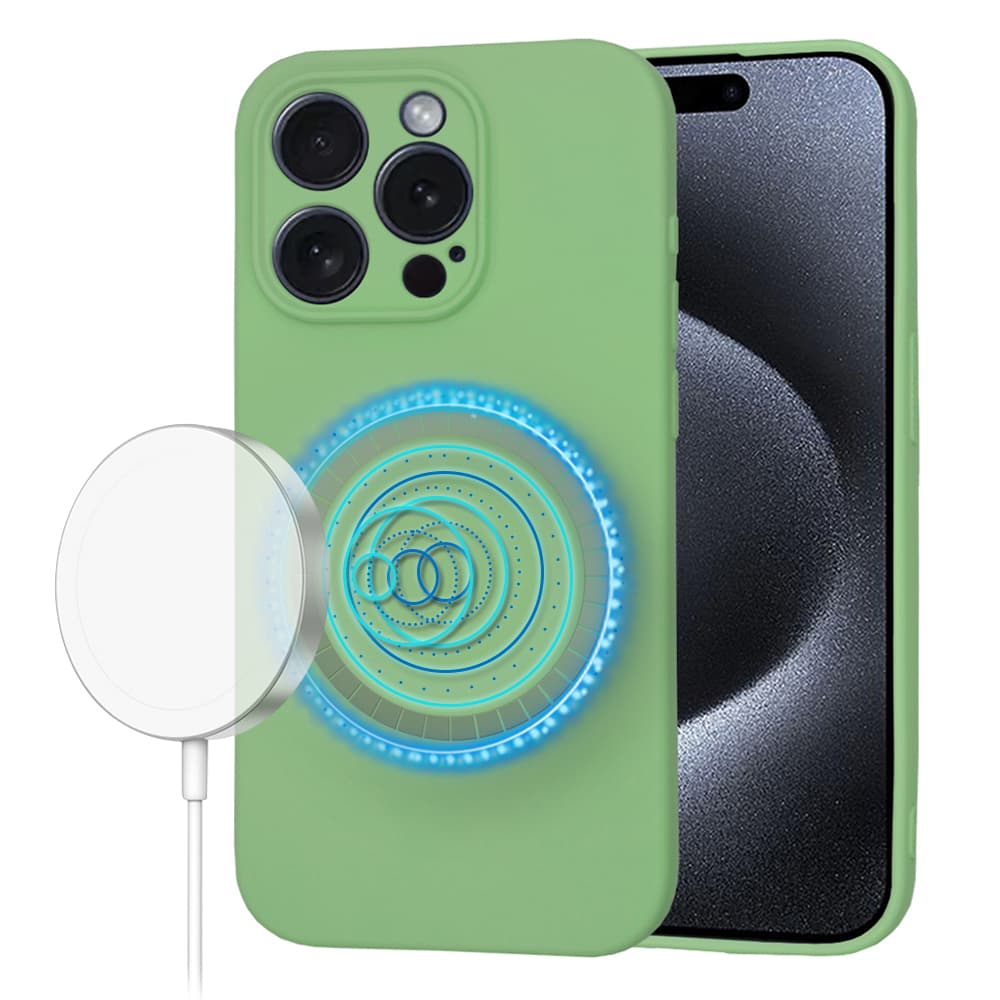 Techsuit SoftFlex MagSafe pro iPhone 15 Pro v mátově zelené - náhled 1