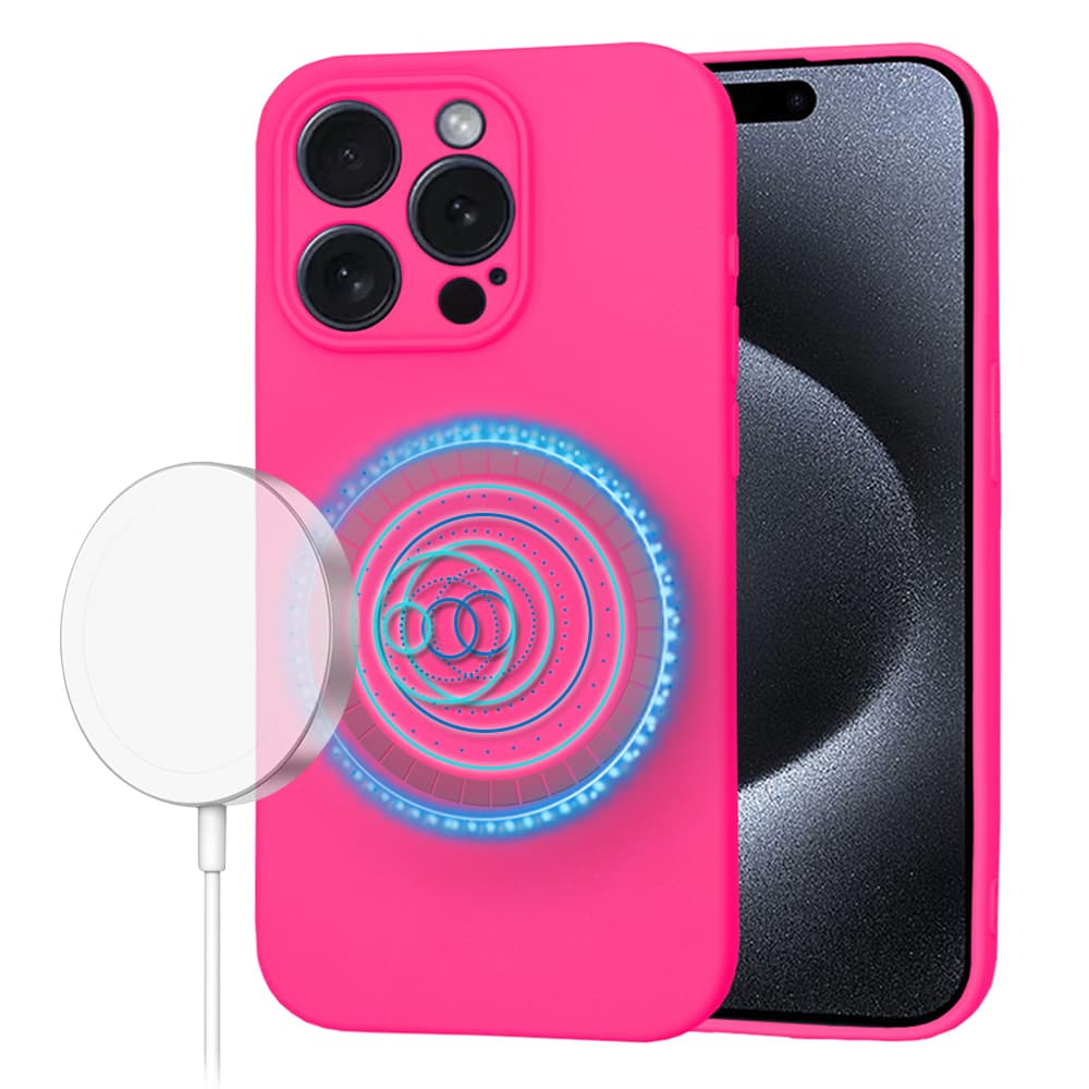 Techsuit SoftFlex MagSafe pro iPhone 15 Pro v růžové barvě - náhled 1