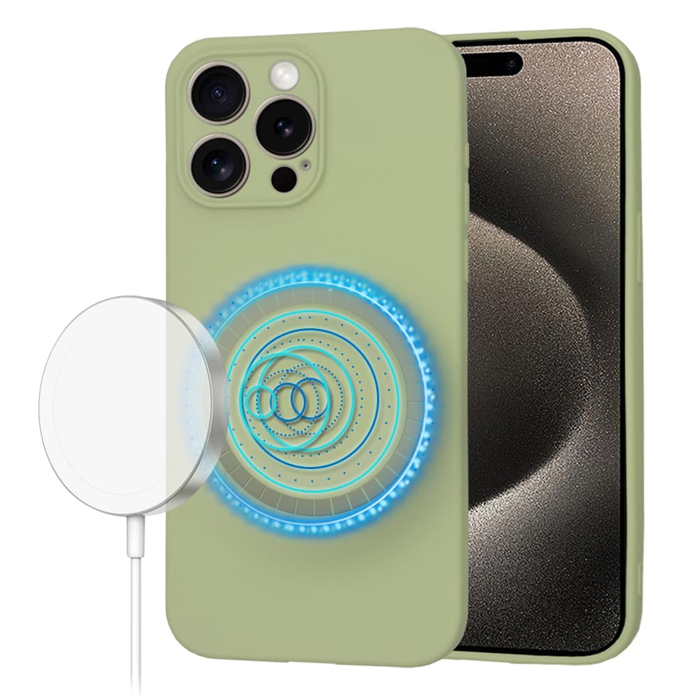 Techsuit SoftFlex MagSafe pouzdro iPhone 15 Pro Max matcha - náhled 1
