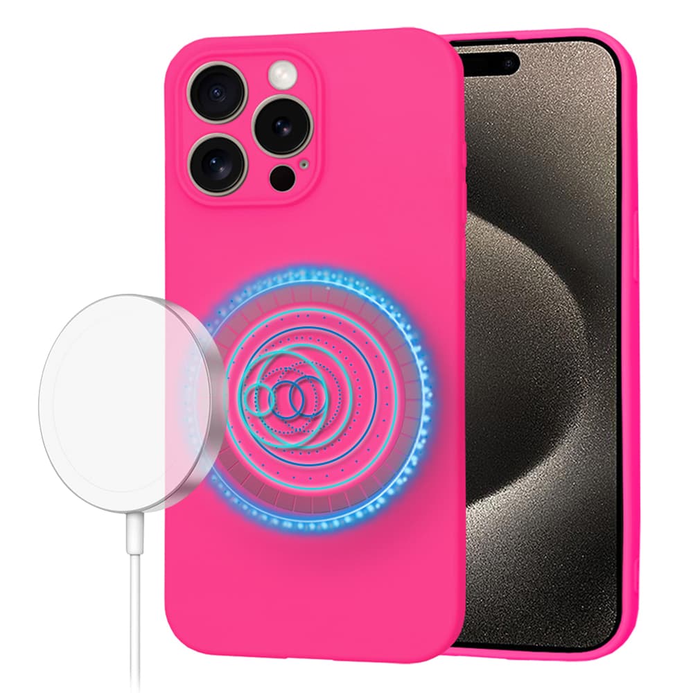 Techsuit SoftFlex MagSafe pro iPhone 15 Pro Max v růžové barvě - náhled 1