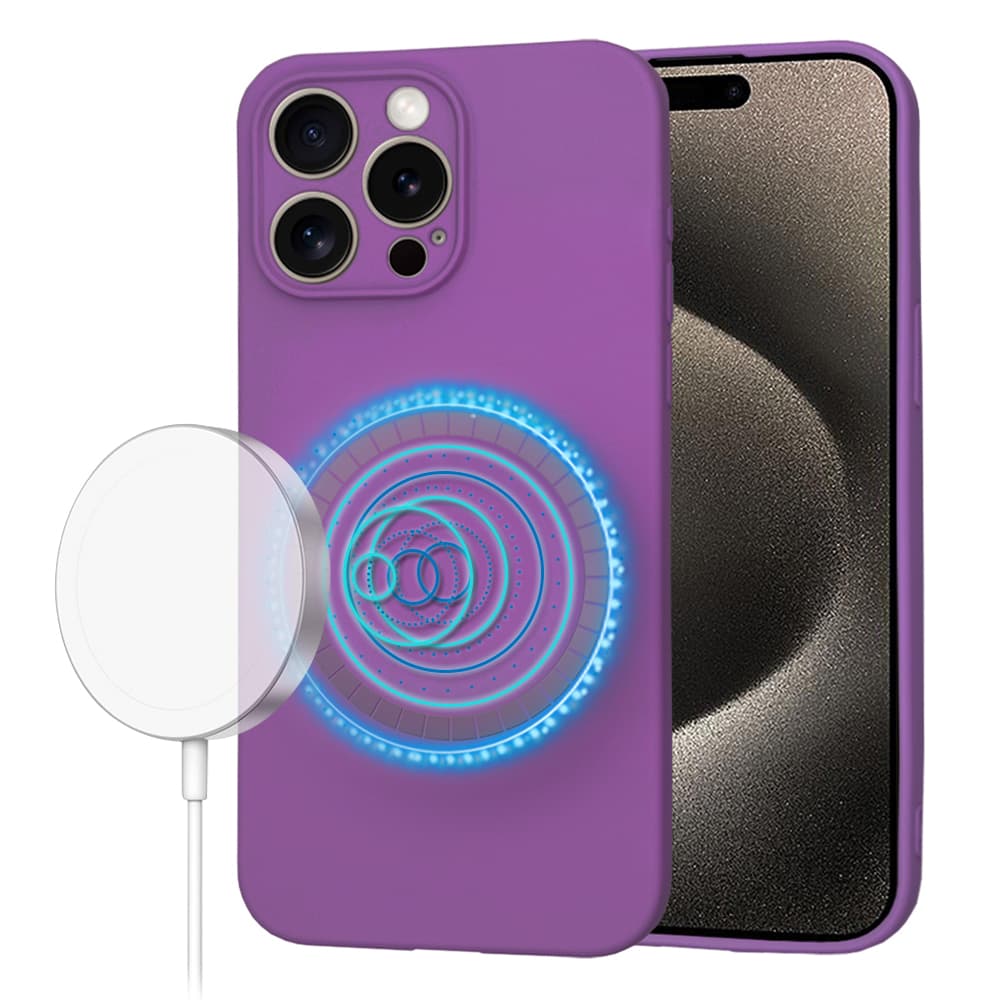 Techsuit SoftFlex MagSafe pro iPhone 15 Pro Max fialová - náhled 1
