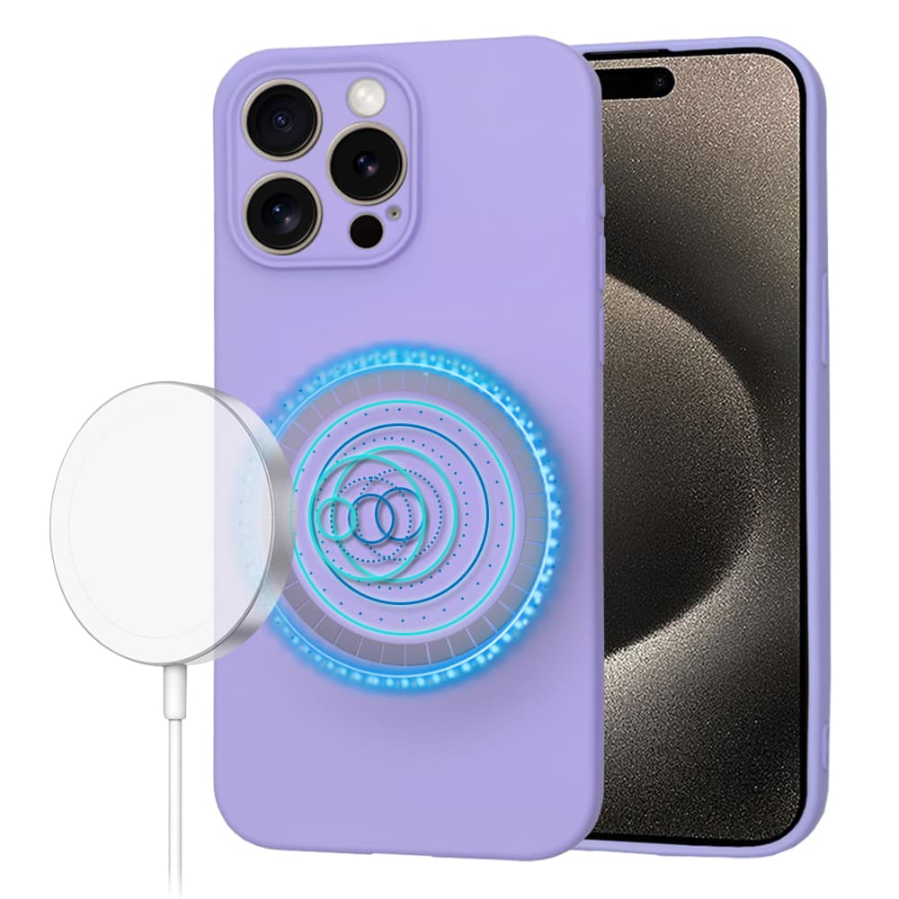 Techsuit SoftFlex MagSafe pro iPhone 15 Pro Max světle fialová - náhled 1