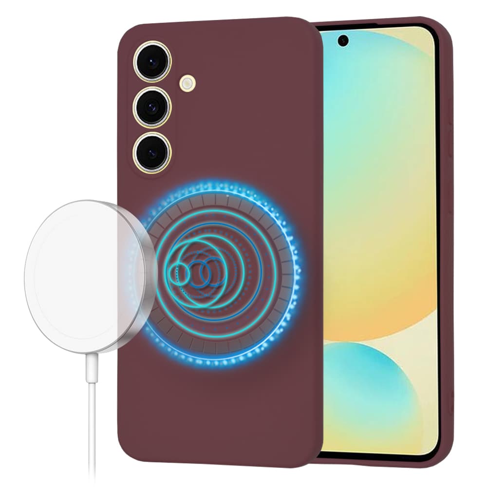 Techsuit SoftFlex MagSafe pro Samsung Galaxy S24 FE švestkově červená - náhled 1