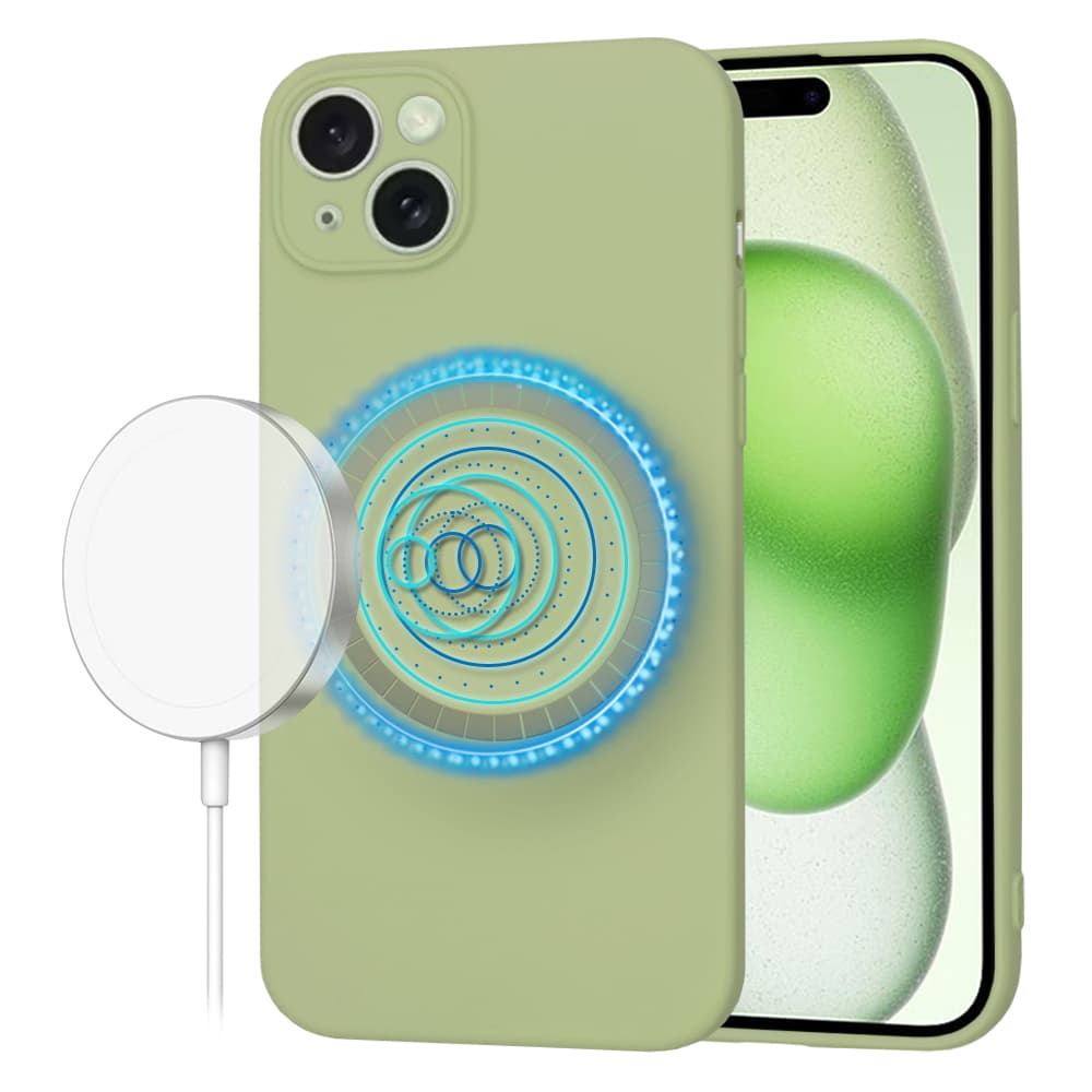 Techsuit SoftFlex MagSafe pro iPhone 15 Plus v barvě matcha - náhled 1