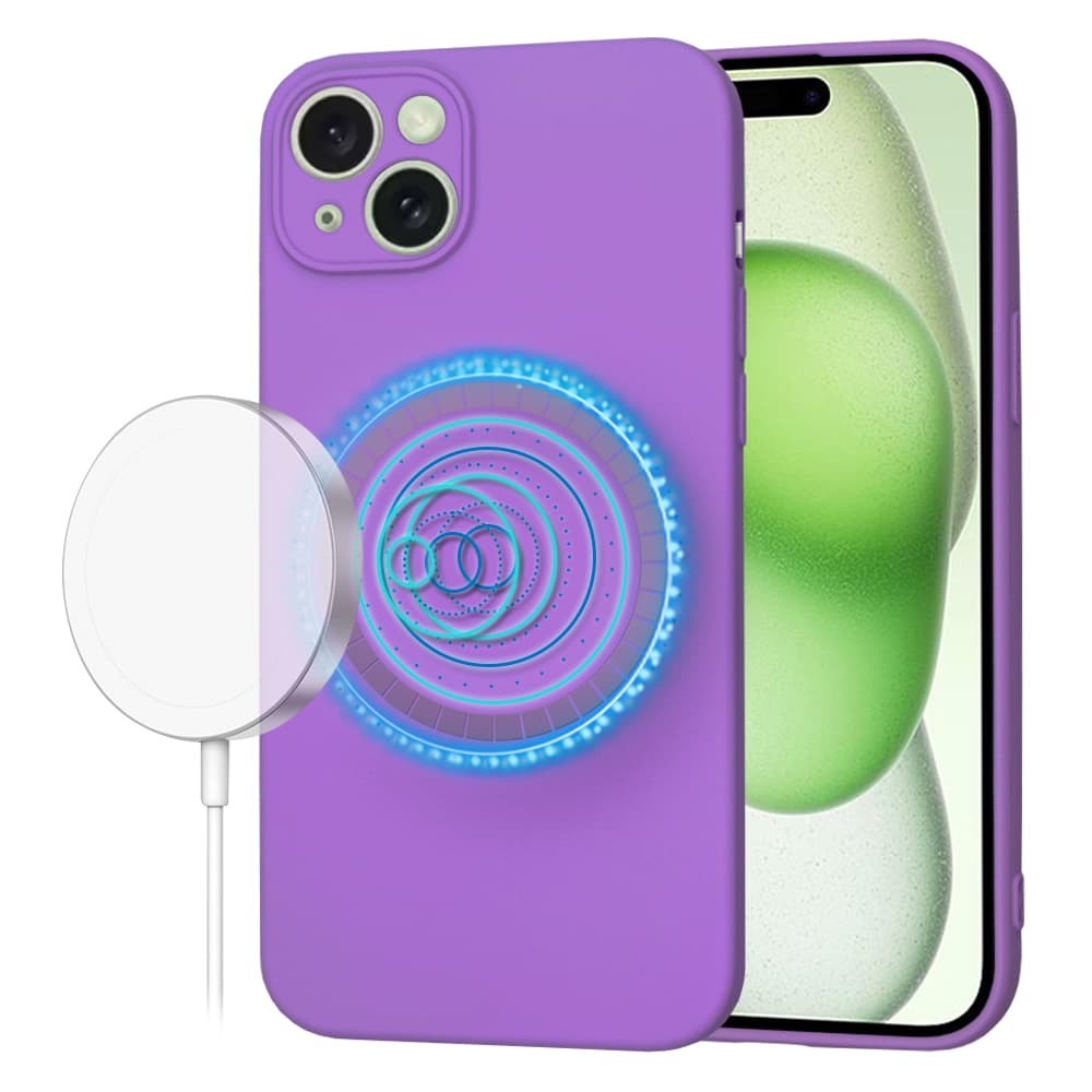 Techsuit SoftFlex MagSafe pro iPhone 15 Plus fialová - náhled 1