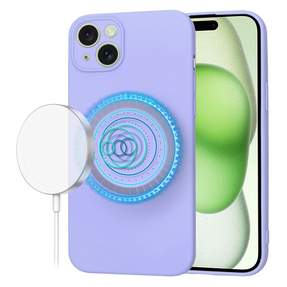 Techsuit SoftFlex MagSafe pro iPhone 15 Plus světle fialová - náhled 1