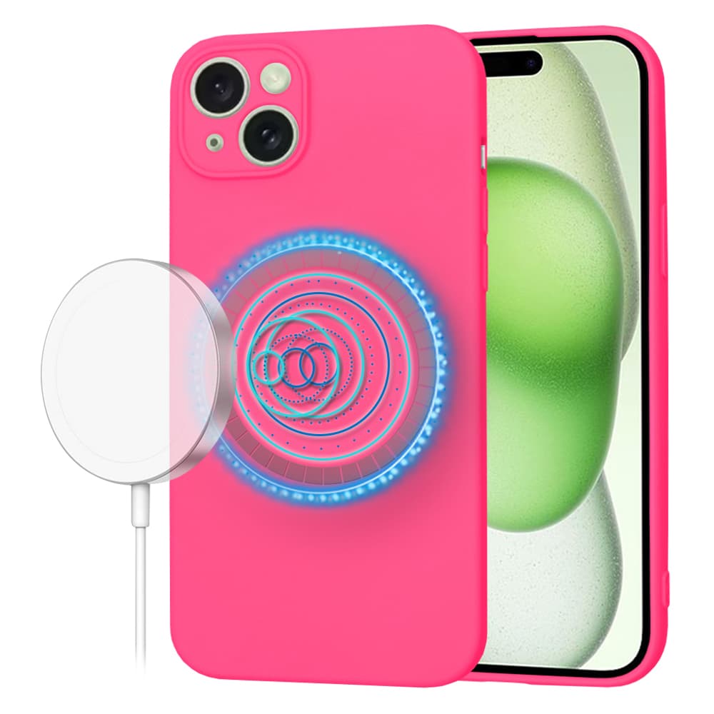 Techsuit SoftFlex MagSafe pro iPhone 15 Plus v růžové barvě - náhled 1