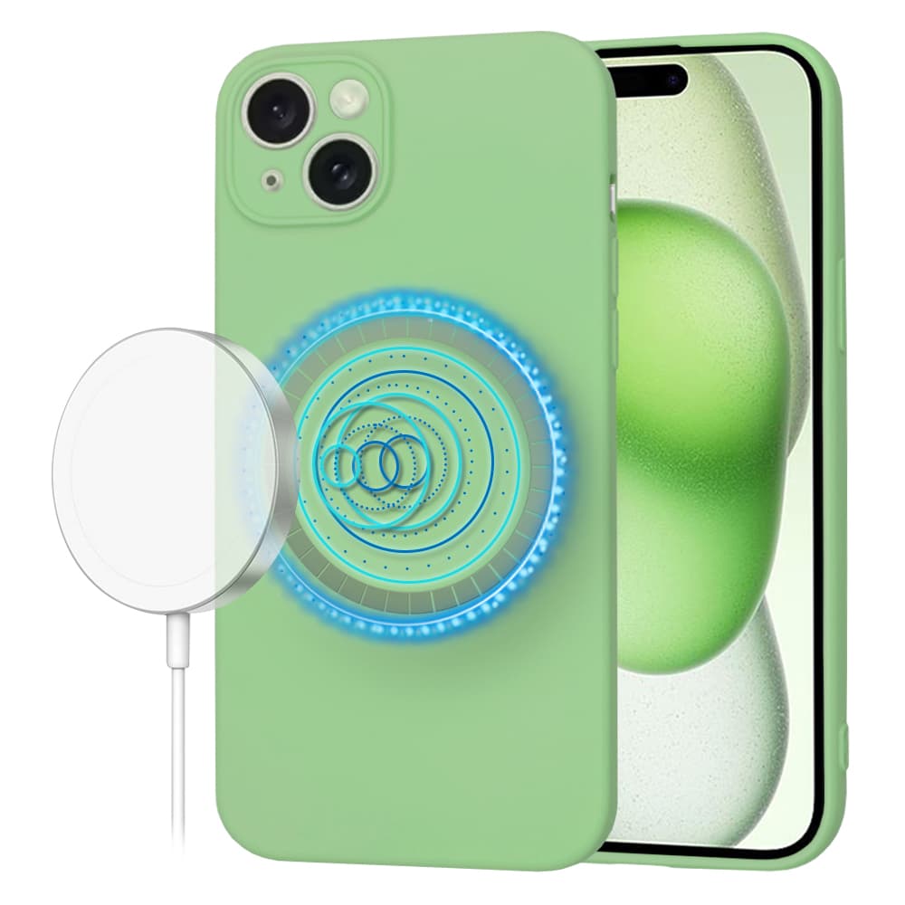 Techsuit SoftFlex MagSafe pro iPhone 15 Plus v mátově zelené - náhled 1